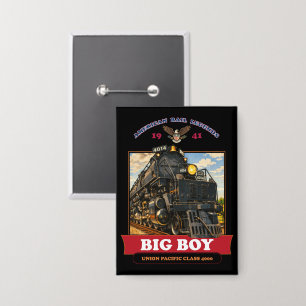 Big Boy 4014 Dampflokomotive Vintage-Illustration Button