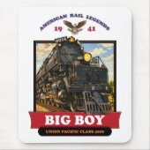 Big Boy 4014 Steam Locomotive Retro Illustration Mousepad (Vorne)