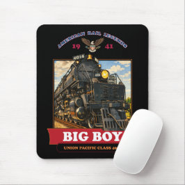 Big Boy 4014 Steam Locomotive Vintage Illustration Mousepad