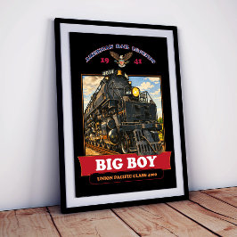 Big Boy 4014 Steam Locomotive Vintage Illustration Poster