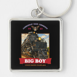 Big Boy 4014 Steam Locomotive Vintage Illustration Schlüsselanhänger