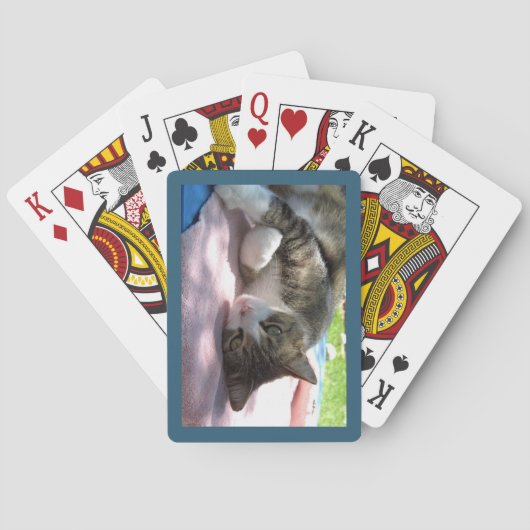 Big Boy Cat on Table Playing Cards Spielkarten (Rückseite)