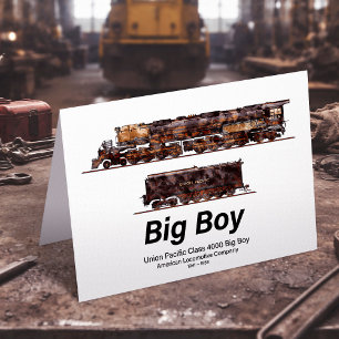 Big Boy Vintag Steam Train American Locomotive Dankeskarte