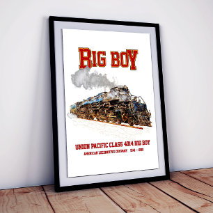 Big Boy Vintag Steam Train American Locomotive Fotodruck