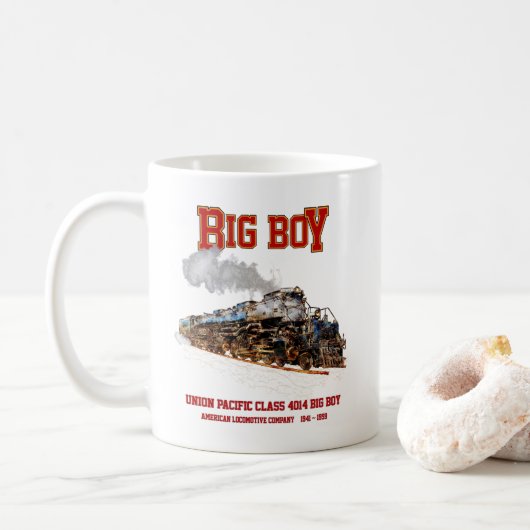 Big Boy Vintag Steam Train American Locomotive Kaffeetasse (Mit Donut)