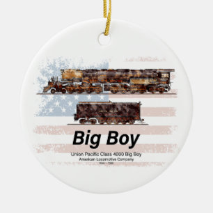 Big Boy Vintag Steam Train American Locomotive Keramik Ornament