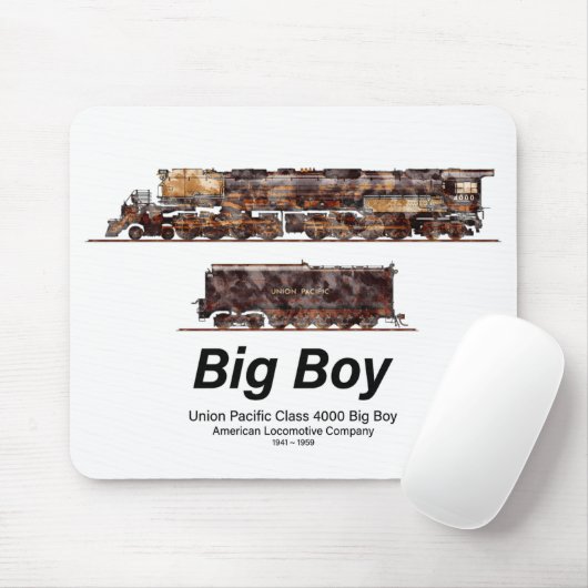 Big Boy Vintag Steam Train American Locomotive Mousepad (Mit Mouse)