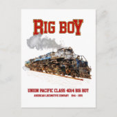 Big Boy Vintag Steam Train American Locomotive Postkarte (Vorderseite)