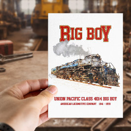 Big Boy Vintag Steam Train American Locomotive Postkarte