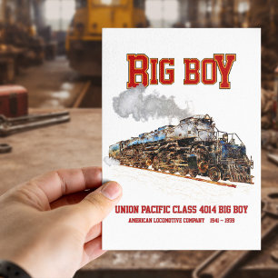 Big Boy Vintage-Dampflokomotive American Locomotiv Postkarte