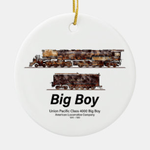 Big Boy Vintage-Dampflokomotive Amerikanische Loko Keramik Ornament