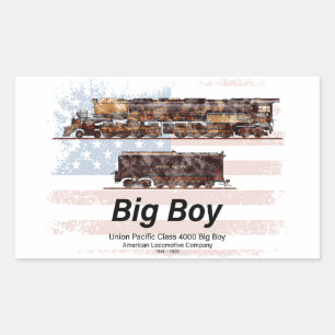 Big Boy Vintage-Dampflokomotive Amerikanische Loko Rechteckiger Aufkleber