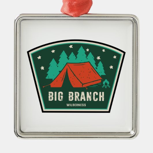 Big Branch Wilderness Vermont Camping Ornament Aus Metall (Vorne)