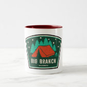 Big Branch Wilderness Vermont Camping Zweifarbige Tasse (Mittel)