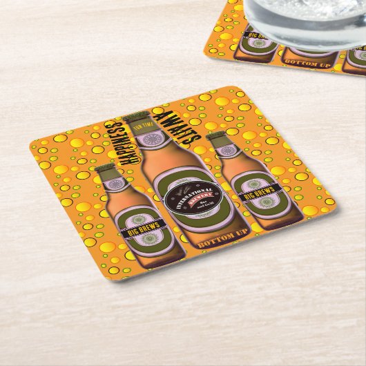 BIG BREWS Custom Beer Rechteckiger Pappuntersetzer (angewinkelt)