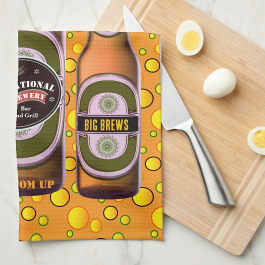 BIG BREWS Glück wartet Geschirrtuch (Viertel Falte)