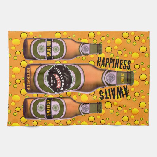 BIG BREWS Glück wartet Geschirrtuch (Horizontal)