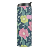 Big Bright Flowers Dark Personalized Thermosbecher (Nach links gedreht)