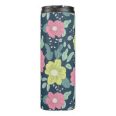 Big Bright Flowers Dark Personalized Thermosbecher (Rückseite)