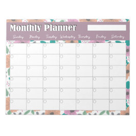 Big Bright Flowers Monthly Planner Notizblock