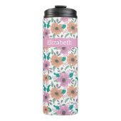 Big Bright Flowers Personalized Thermosbecher (Vorderseite)