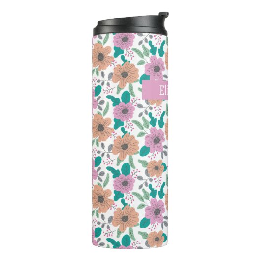 Big Bright Flowers Personalized Thermosbecher (Nach links gedreht)