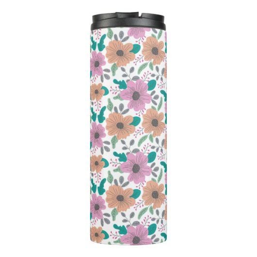 Big Bright Flowers Personalized Thermosbecher (Rückseite)