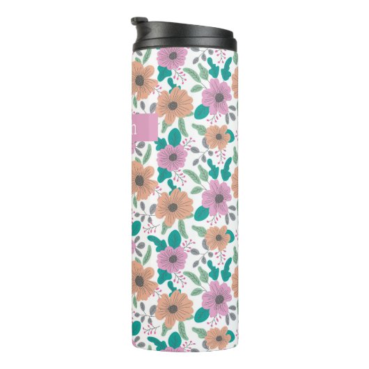 Big Bright Flowers Personalized Thermosbecher (Nach rechts gedreht)