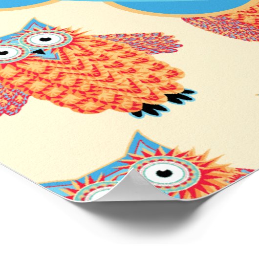 Big Bright Night Owl Poster - Kinderzimmer (Ecke)