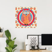 Big Bright Night Owl Poster - Kinderzimmer (Heimbüro)