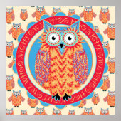 Big Bright Night Owl Poster - Kinderzimmer (Vorne)