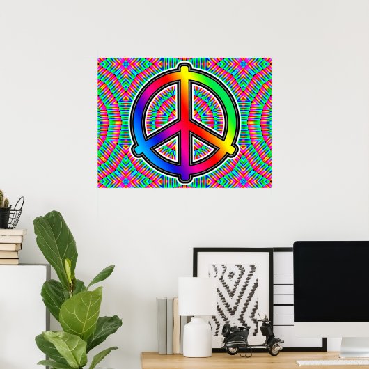 Big Bright Peace Sign Poster (Heimbüro)