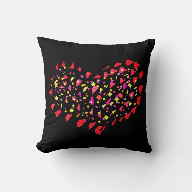 Big Bright Red Heart Liebe Cushion Pillow Kissen (Vorderseite)