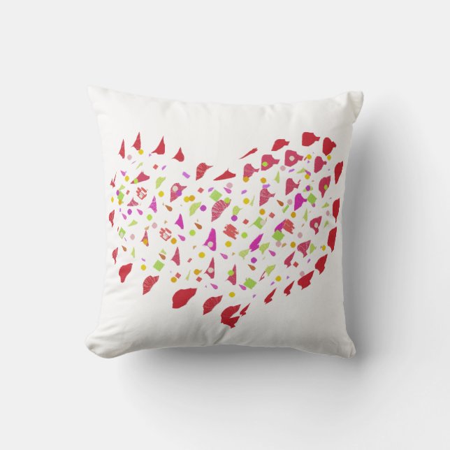 Big Bright Red Heart Liebe Cushion Pillow Kissen (Vorderseite)