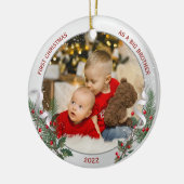 Big Bro 1. Weihnachtsklassiker Silver Pflanze Fram Keramik Ornament (Links)