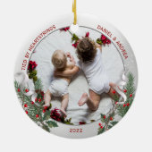Big Bro 1. Weihnachtsklassiker Silver Pflanze Fram Keramik Ornament (Hinten)