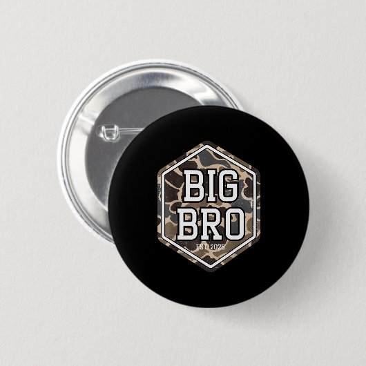 Big Bro 2025 Camo Hunting Camouflage Brother Annou Button (Vorne & Hinten)