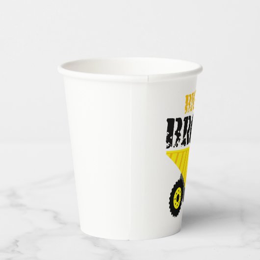 Big Bro Bau Gelber Sprungwagen Pappbecher (Rechts)