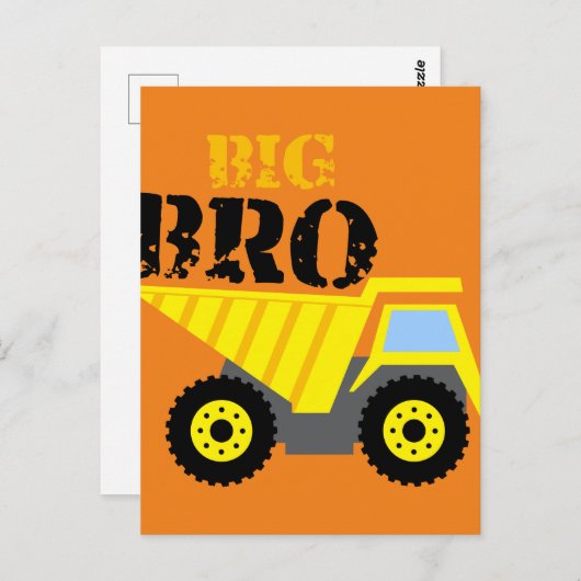 Big Bro Bau Gelber Sprungwagen Postkarte (Vorne/Hinten)