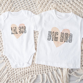Big Bro Blush Herz Match Geschwister Familie Baby T-shirt