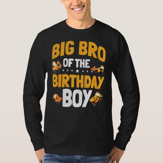Big Bro der Geburt Junge Bauarbeiter-Bd T-Shirt (Vorderseite)