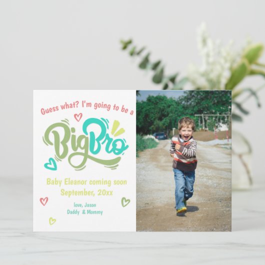 Big Bro Foto Big Brother Schwangerschaftsankündigu Ankündigung (Stehend Vorderseite)