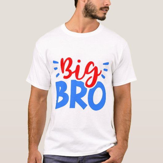 BIG BRO in Rot und Blau T-Shirt (Vorderseite)