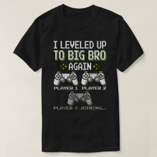 Big Bro Level Up Shirt - Gamer Sibling Reveal Tee