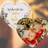 Big Bro Little Sis Foto Holly Pine Gold Rahmen Keramik Ornament