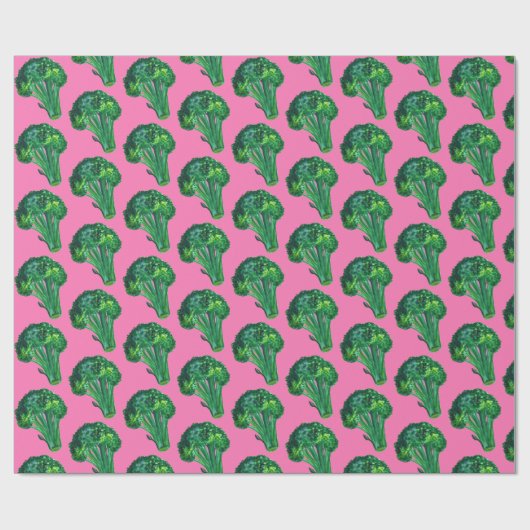 Big Broccoli rosa und grüne Geschenkpackung Aquare Geschenkpapier (Flach)