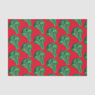 Big Broccoli Watercolor Red Green Xmas Geschenk Seidenpapier