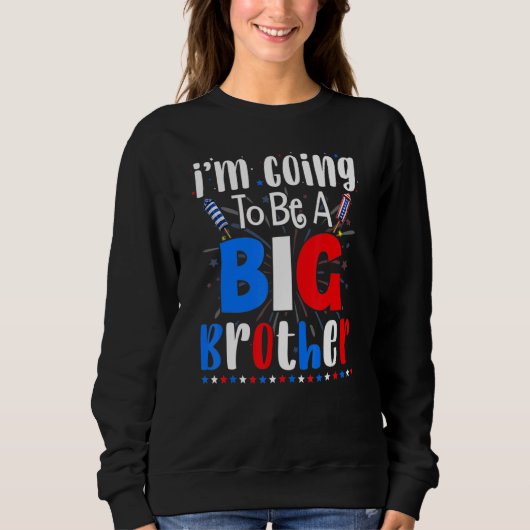 Big Brother 4th Of July Pregnancy Gender Reveal Fi Sweatshirt (Vorderseite)