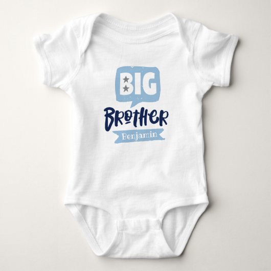 Big Brother Baby Announcname & Monogram Baby Baby Strampler (Vorderseite)
