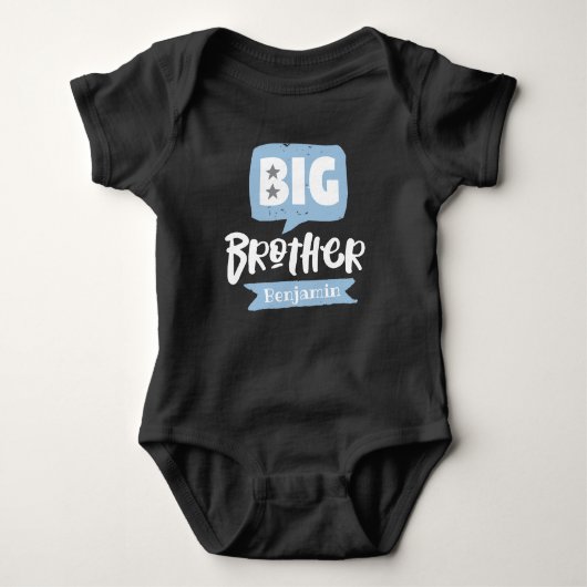 Big Brother Baby Announcname & Monogram Baby Strampler (Vorderseite)
